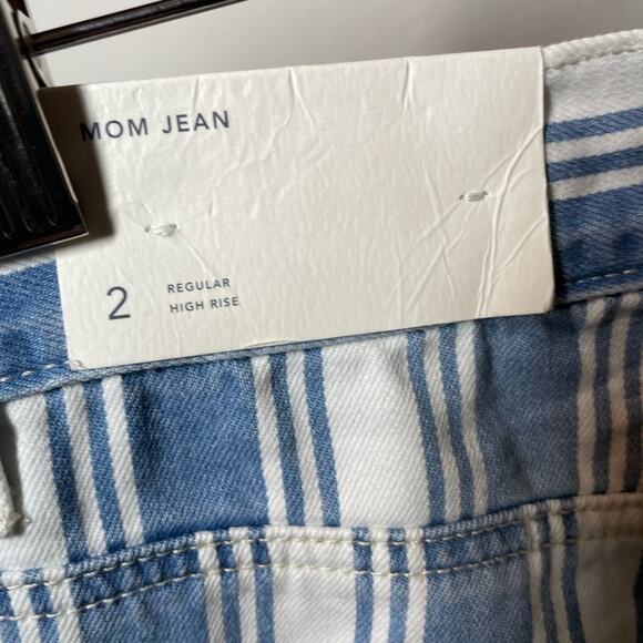 American Eagle Blue Striped Mom Jean NWT 2 - Picture 4 of 6